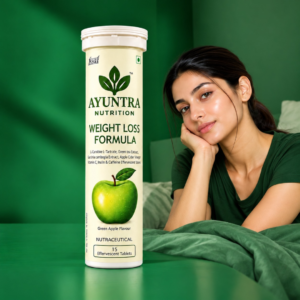 Ayuntra Weight Loss Effervescent Tablets – Pack of 1 (15 Tablets) | Green Tea, Apple Cider Vinegar, Garcinia Cambogia & L-Carnitine for Fat Burn & Metabolism Boost (Green Apple Flavour)